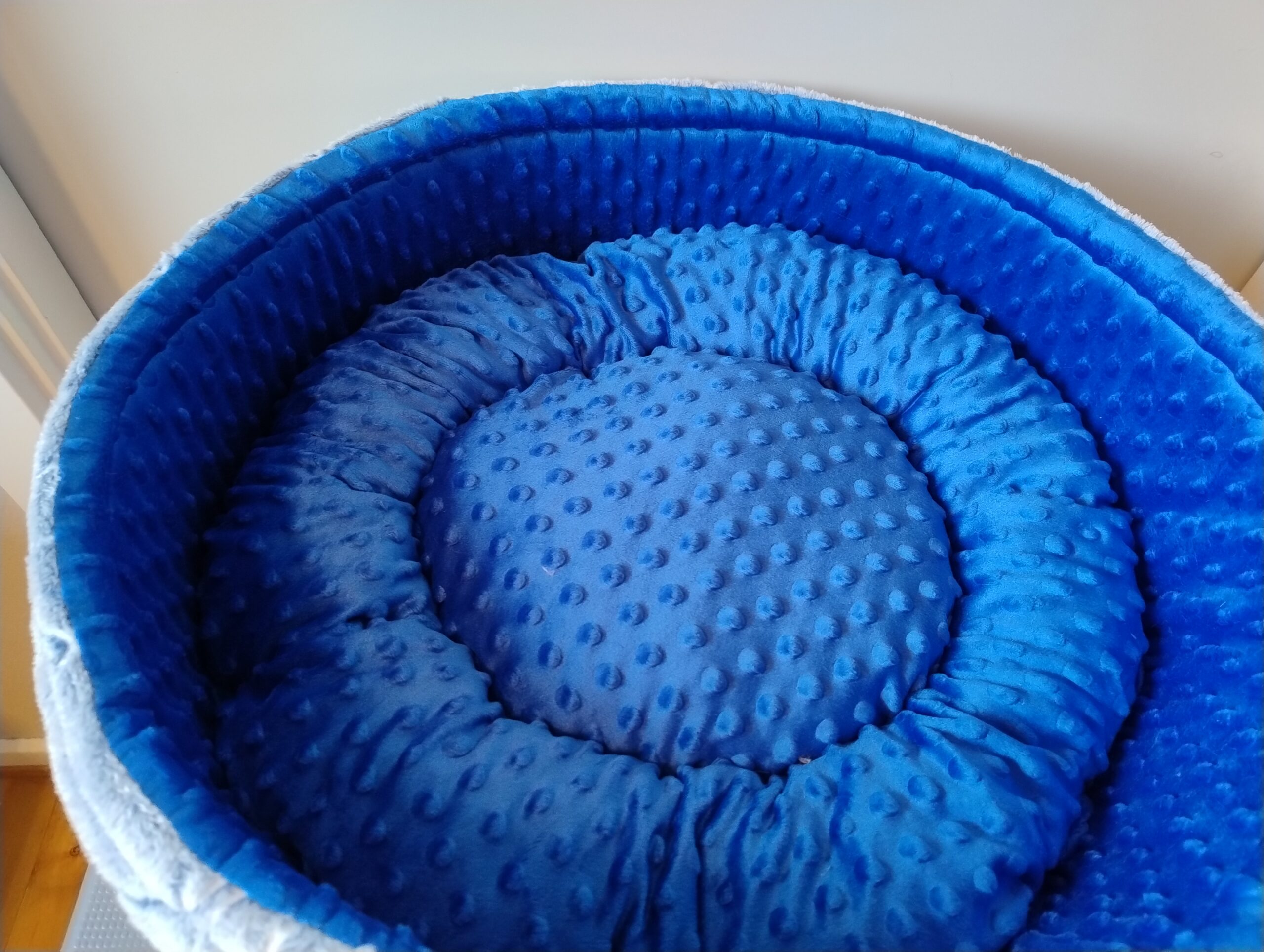 Rund Seng 50 cm Gråblå m/katepræg/blå - Billede 2