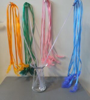 Silkebånd m/fjer (50 cm)
